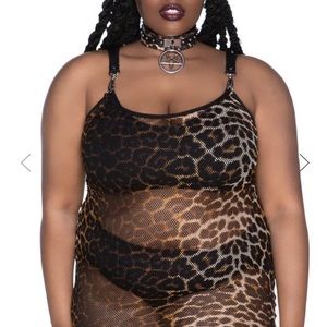 Fishnet dress leopard print super cute still in bag
